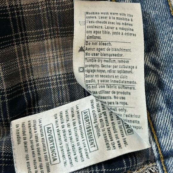 Carhartt Jeans Men 36x32 Flannel Lined B172 DST Relaxed Fit Work Distressed Worn - Picture 11 of 16